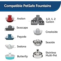 PetSafe Drinkwell Replacement Foam Filters Compatible with PetSafe Ceramic and Stainless Steel Pet Fountains, for Water Dispensers For Dog, 2 Count Pack - PAC00-13711, white