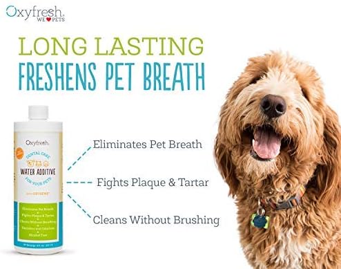 Oxyfresh Premium Pet Dental Care Solution Pet Water Additive: Best Way to Eliminate Bad Dog Breath and Cat Bad Breath - Fights Tartar & Plaque - So Easy, Just Add to Water! Vet Recommended 2 Pack