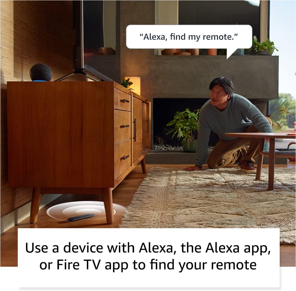 Alexa Voice Remote Pro, includes remote finder, TV controls, backlit buttons, requires compatible Fire TV device