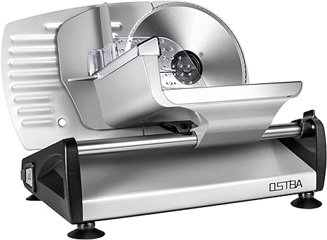 Meat Slicer Electric Deli Food Slicer with Child Lock Protection, Removable 7.5’’ Stainless Steel Blade and Food Carriage, Adjustable Thickness Food Slicer Machine for Meat, Cheese, Bread(150W)