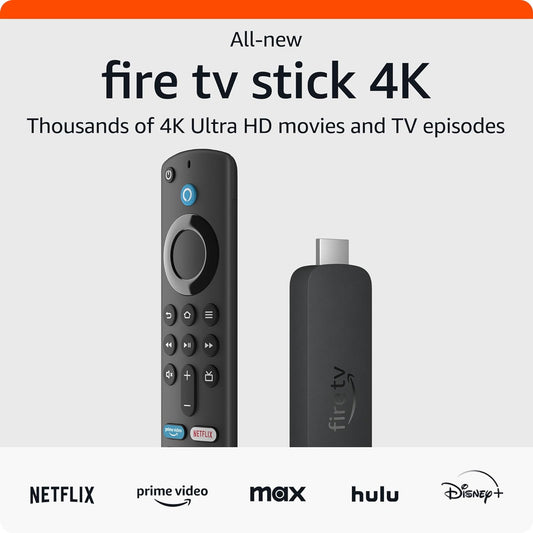 All-new Amazon Fire TV Stick 4K streaming device, more than 1.5 million movies and TV episodes, supports Wi-Fi 6, watch free & live TV