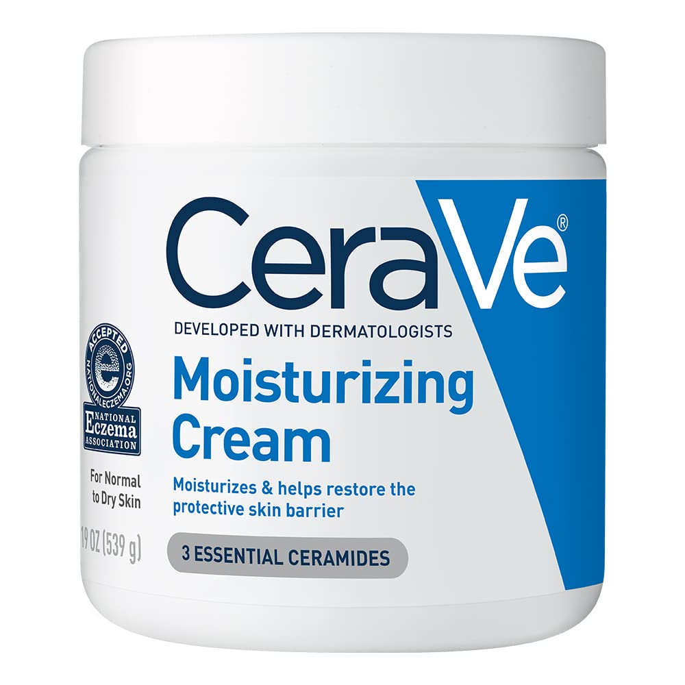 CeraVe Moisturizing Cream | Body and Face Moisturizer for Dry Skin | Body Cream with Hyaluronic Acid and Ceramides | Hydrating Moisturizer | Fragrance Free Non-Comedogenic | 19 Ounce