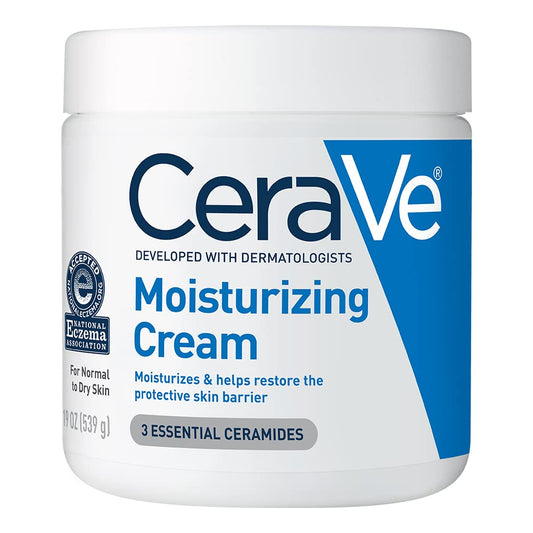 CeraVe Moisturizing Cream | Body and Face Moisturizer for Dry Skin | Body Cream with Hyaluronic Acid and Ceramides | Hydrating Moisturizer | Fragrance Free Non-Comedogenic | 19 Ounce