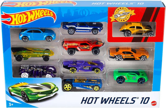 Hot Wheels Set of 10 1:64 Scale Toy Trucks and Cars for Kids and Collectors, Styles May Vary (Amazon Exclusive)