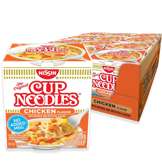 Nissin, Cup Noodles Soup, Chicken Flavor, 2.25 oz (case of 12)