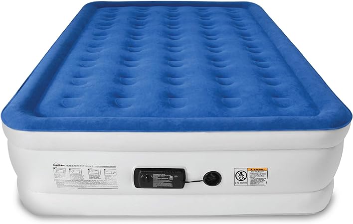 SoundAsleep Dream Series Luxury Air Mattress with ComfortCoil Technology & Built-in High Capacity Pump for Home & Camping- Double Height, Adjustable, Inflatable Blow Up, Portable - Queen Size