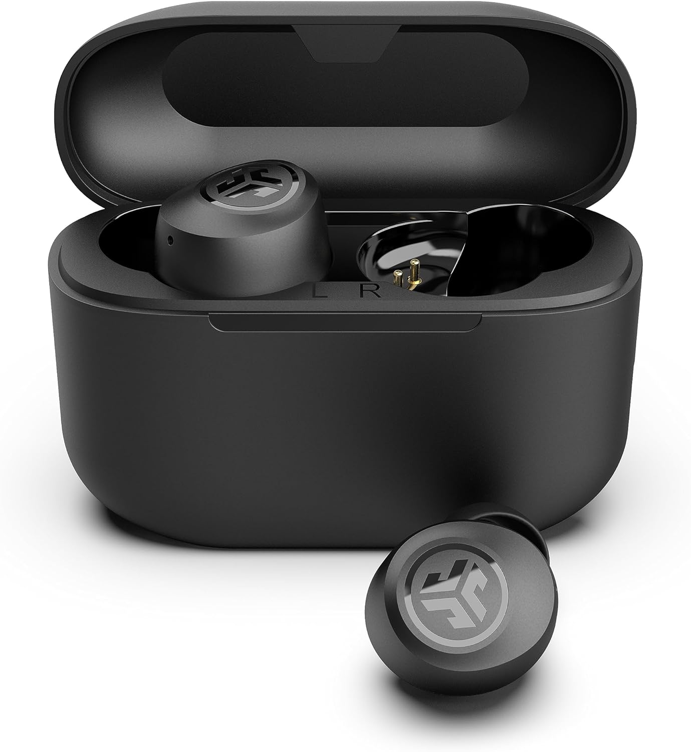 JLab Go Air Pop True Wireless Bluetooth Earbuds + Charging Case, Black, Dual Connect, IPX4 Sweat Resistance, Bluetooth 5.1 Connection, 3 EQ Sound Settings Signature, Balanced, Bass Boost