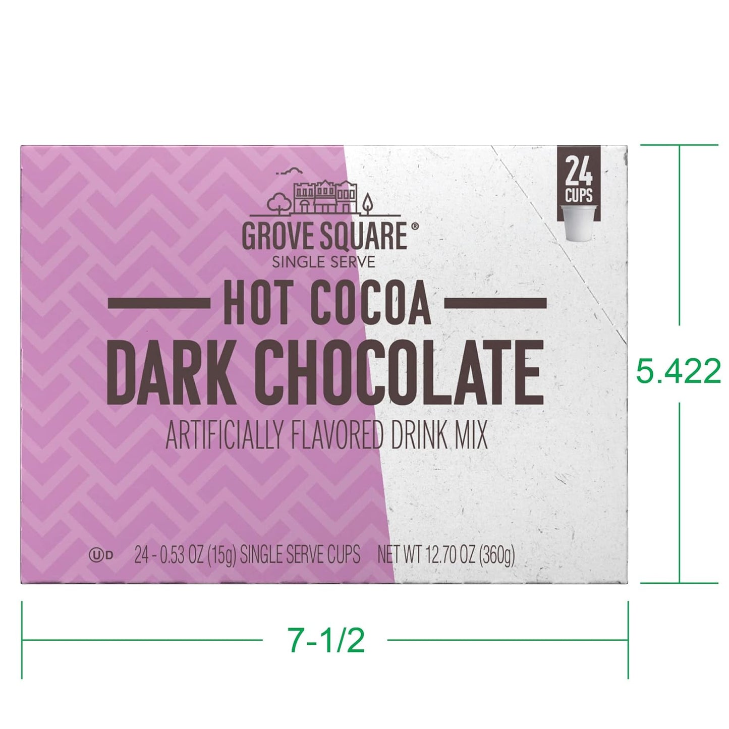 Grove Square Hot Cocoa Pods, Dark Chocolate, Single Serve (Pack of 24) (Packaging May Vary)