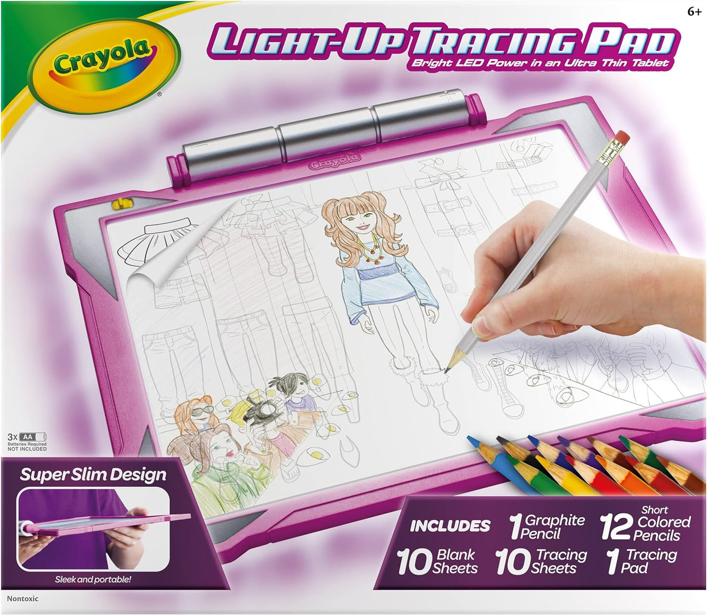 Crayola Light Up Tracing Pad - Pink, Drawing Pads for Kids, Kids Toys, Light Box, Birthday Gifts for Girls & Boys, Ages 6+ [Amazon Exclusive]