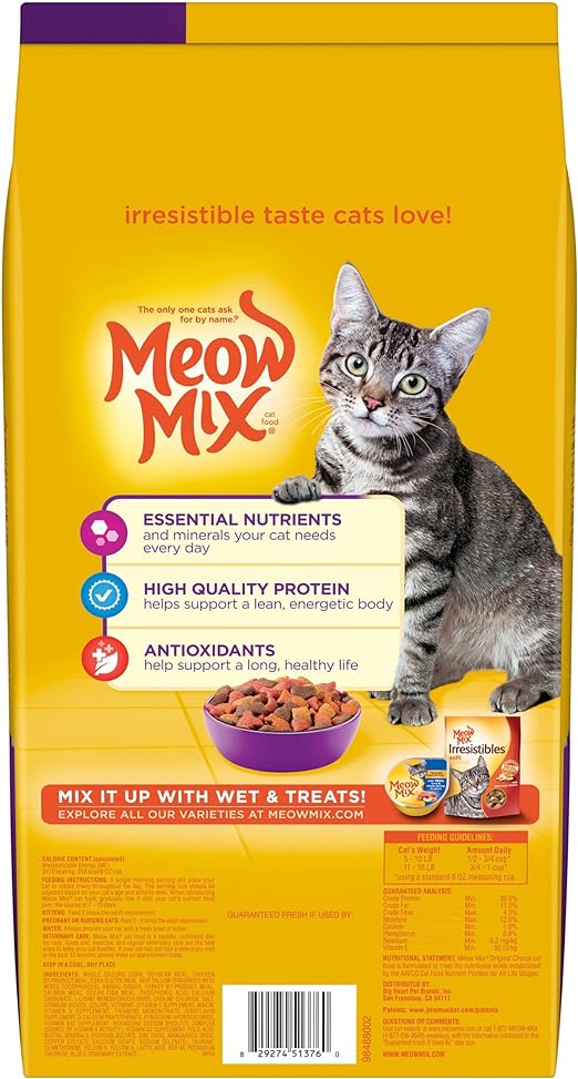 Meow Mix Original Choice Dry Cat Food, 6.3 Pound Bag