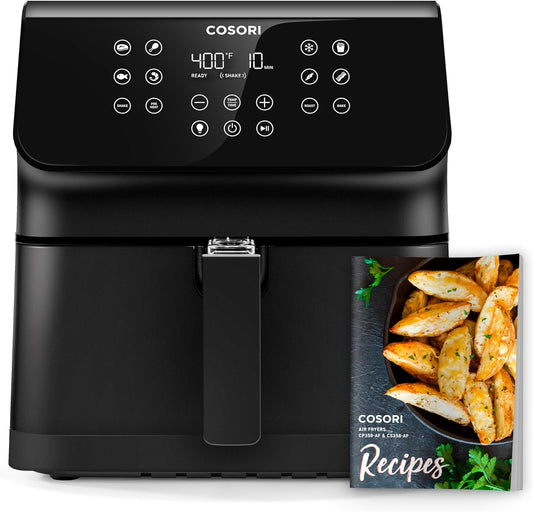 COSORI Air Fryer Oven Pro II 5.8QT Large Airfryer, 12 in 1 Savable Custom Functions, Cookbook and Online Recipes, Nonstick and Dishwasher-Safe Detachable Square Basket