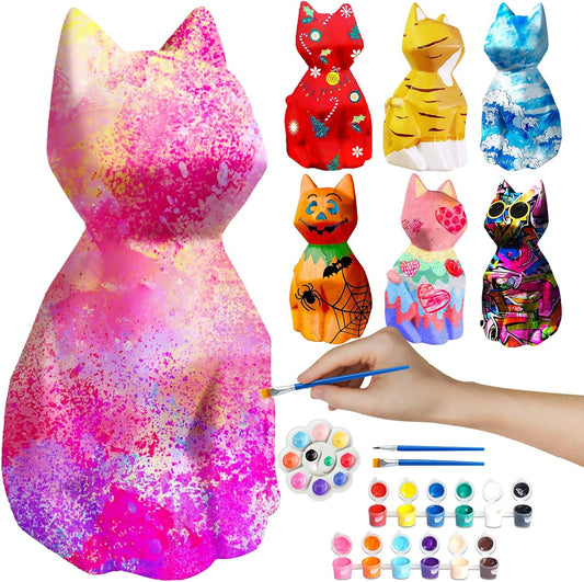 Innorock Paint Your Own Cat Lamp Art Kit, Night Light, Crafts for Teens Girls Boys, Arts & Crafts Kit, Painting Kit for Kids, Room Decoration, Christmas Crafts Birthday Gift for Kids Ages 3 4 5 6 7 8+