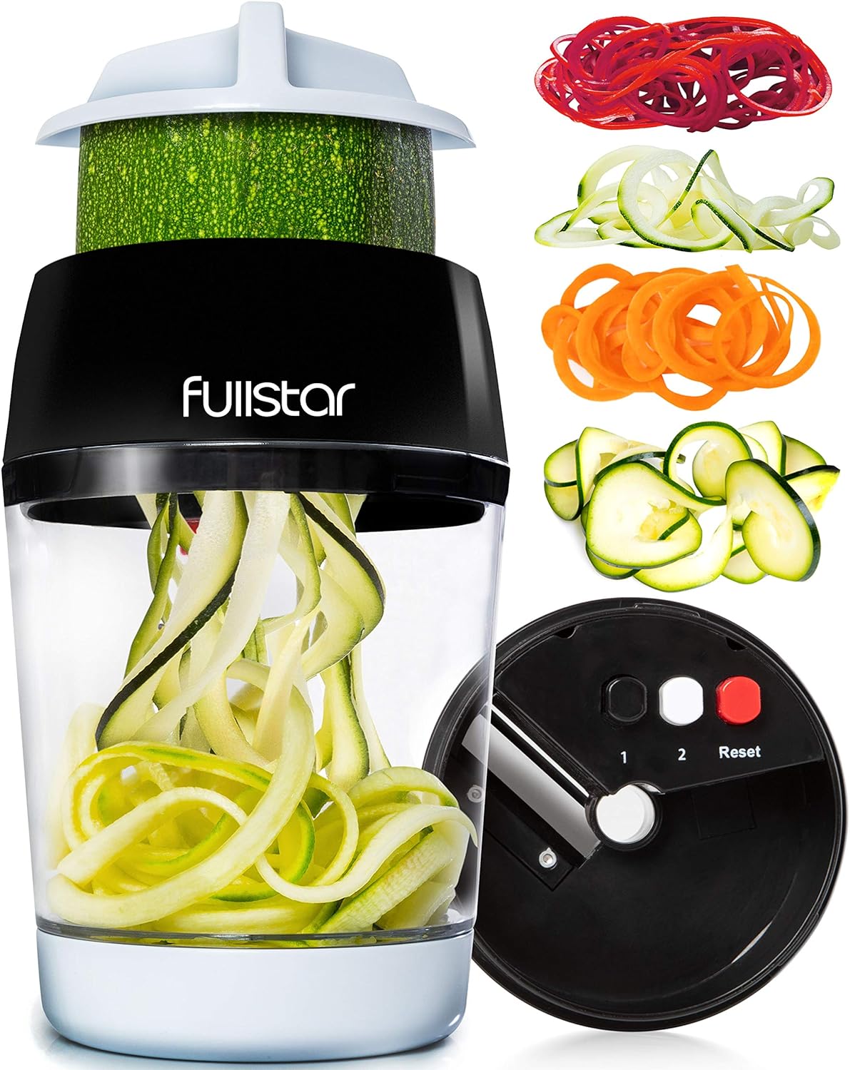 "Fullstar Mandoline Slicer Spiralizer: 7-in-1 Vegetable Chopper, Onion Chopper, Food Cutter, Grater, Zucchini Spaghetti Maker"