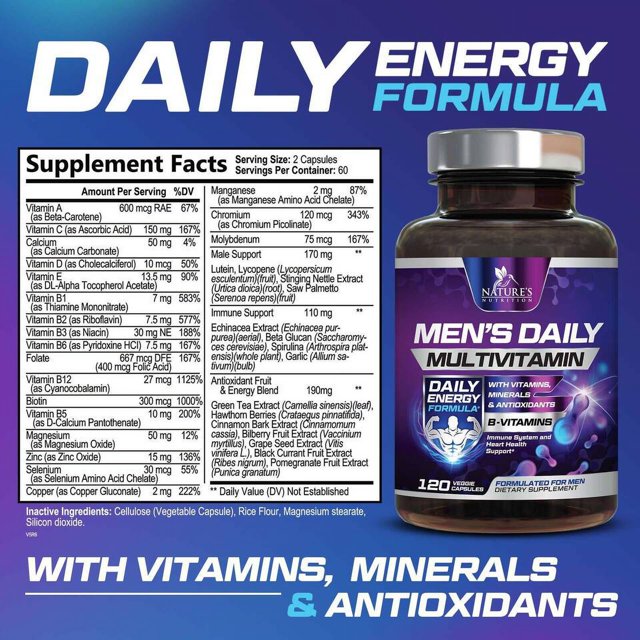 Multivitamin for Men Highest Potency Daily Mens Vitamins & Minerals Supplement