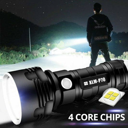 Super Bright 4 CORES USB Flashlight LED Tactical Torch