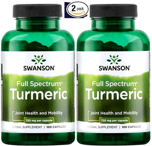 2 Pack TURMERIC (Curcuminoid) 720mg 200 Caps (2x100) Joint Health & Mobility