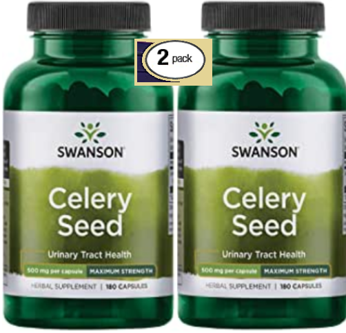 2 Pack CELERY SEED Maximum Strength 500mg 360 Capsule Urinary Health Antioxidant