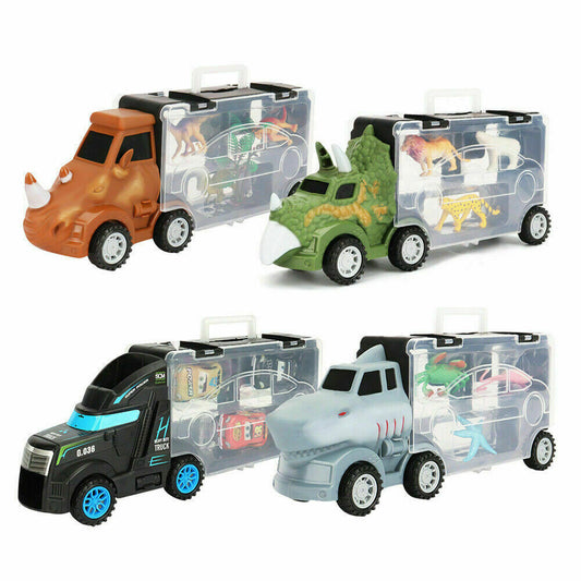 Dinosaur Truck Toys Transport Carrier Car Set for 3-12 Years Old Boys & Girls US