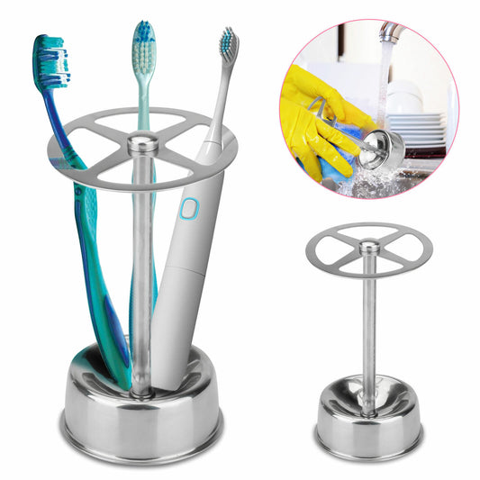 Stainless Steel Toothbrush Holder Toothpaste Stand Bathroom Organizer Freestand