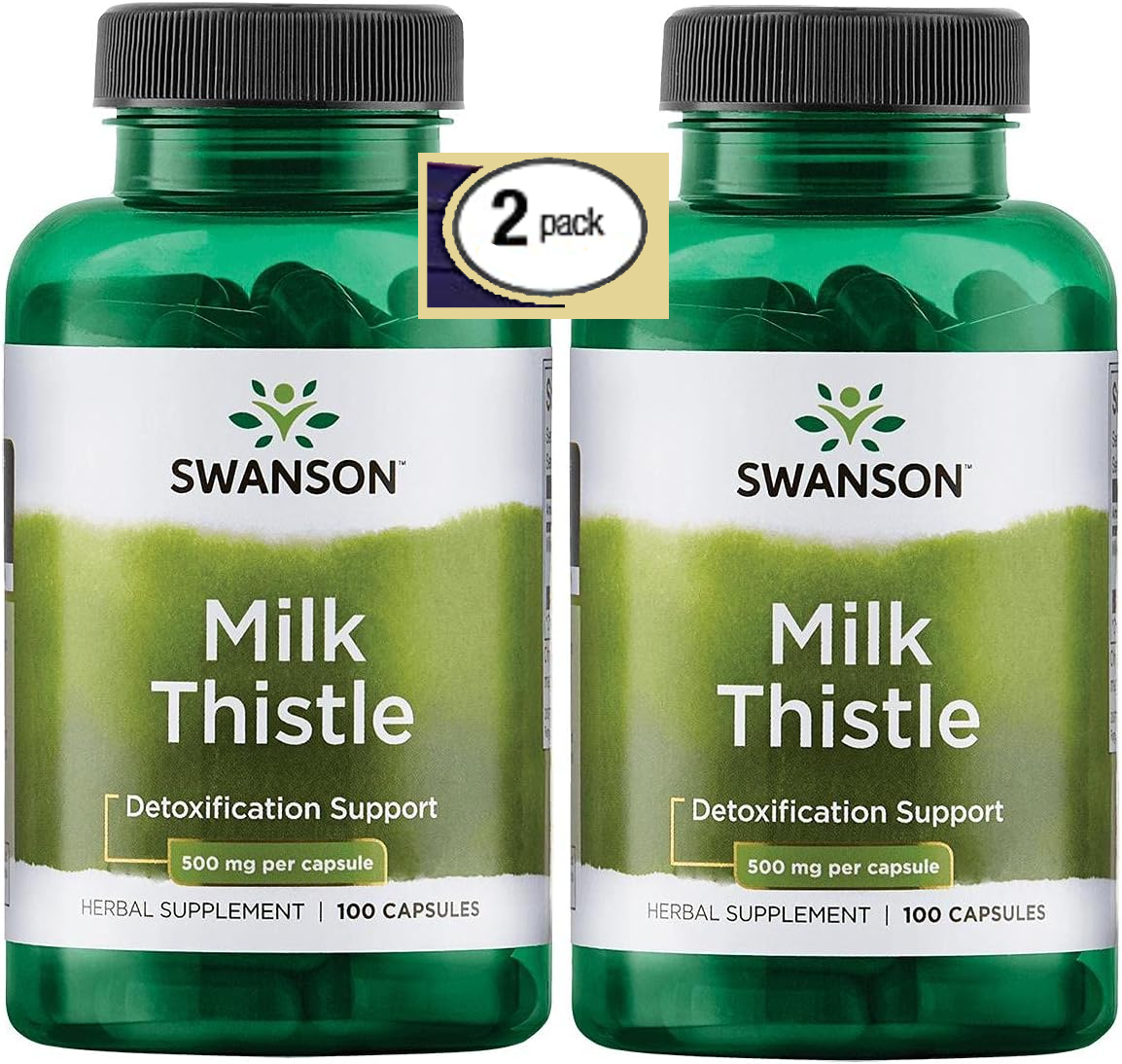 200 Caps 2X Swanson Milk Thistle Silymarin 500 mg Liver Kidney Health
