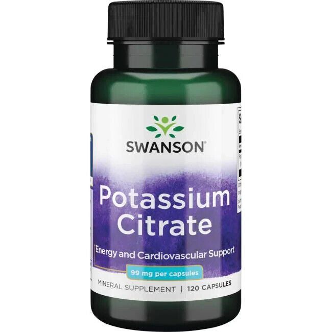 POTASSIUM Citrate 120 caps 99 mg For Heart Cardiovascular, Kindney, Nerve Health