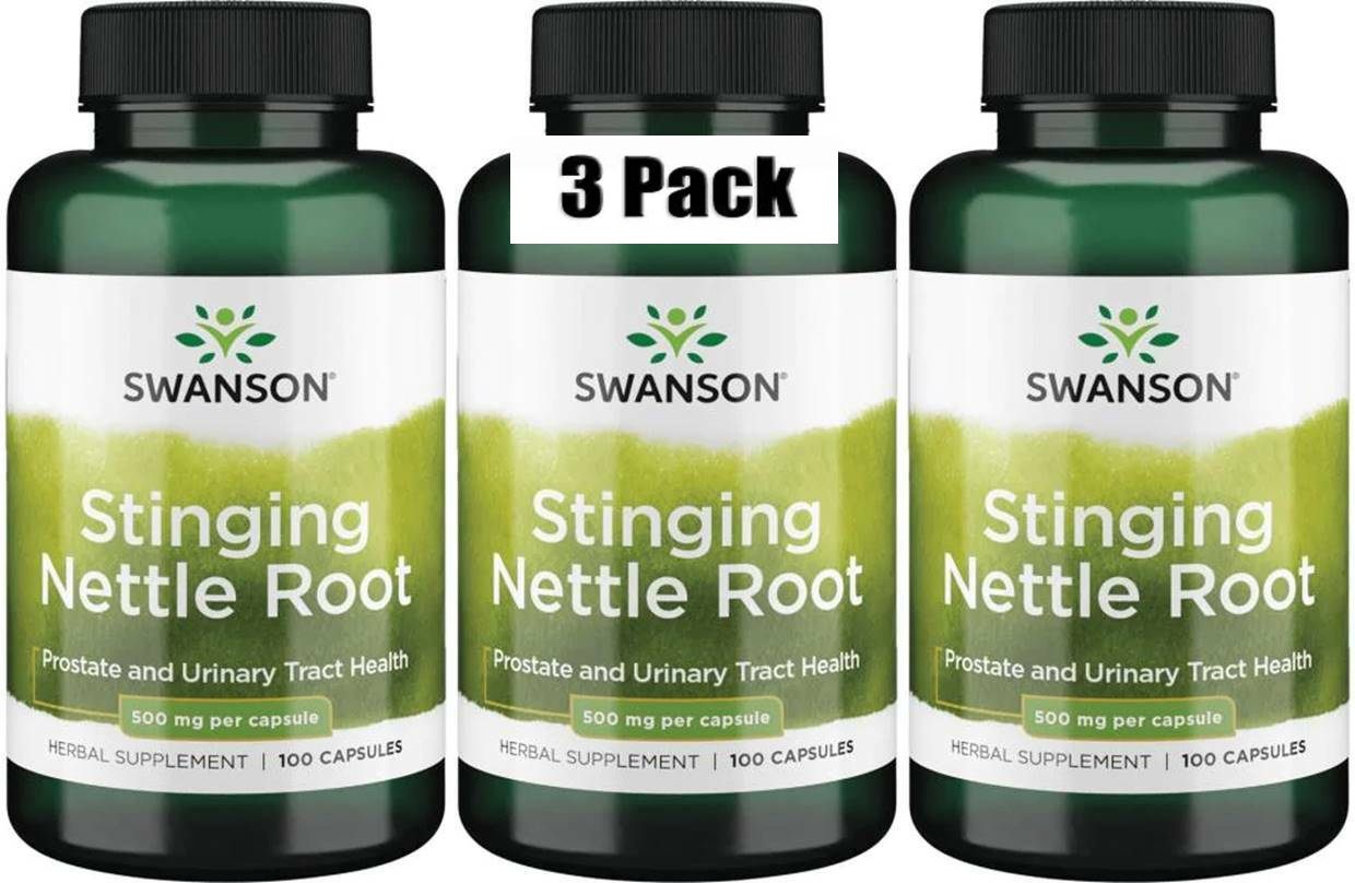 3 Pack Stinging Nettle Root (Urtica Dioica) 300 Capsules, Prostate Urinary Tract