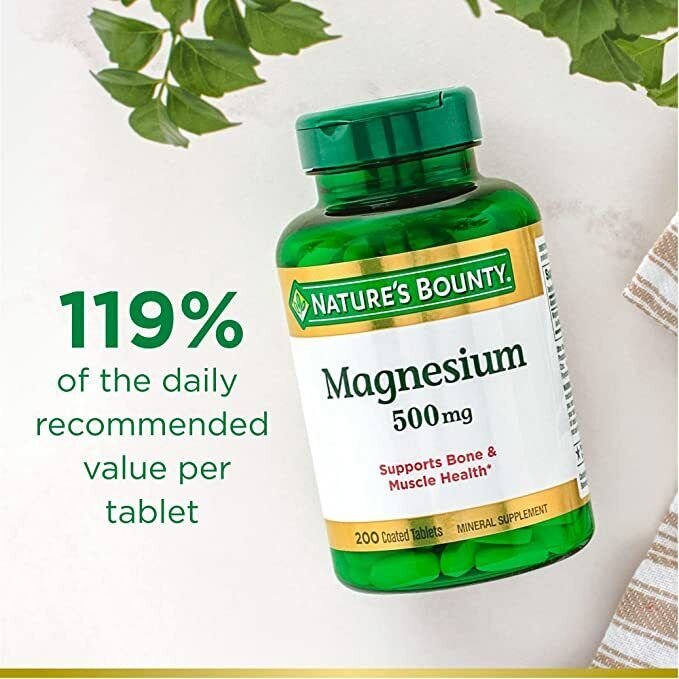 Magnesium, 500 mg - 200 Tablets - Support Bone & Muscle Health - Vegan, Non-GMO