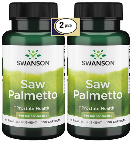 2 Pack SAW PALMETTO 540mg 200 caps (2x100) Men Prostate Urinary Tract Health 724