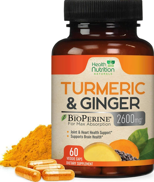 Turmeric Curcumin 2200mg with Ginger & Black Pepper for High Absorption