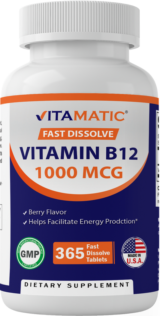 Vitamatic Vitamin B12 1000 mcg Fast Dissolve 365 Tablets