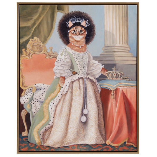 Animal Framed Canvas Wall Art,Cat/Gog Portrait Home Decor Painting Picture