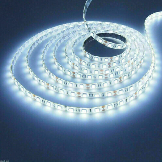 16.4FT 5M Cool White Flexible LED Rope Strip Light SMD 2835 600 LED DC12V 8mm US