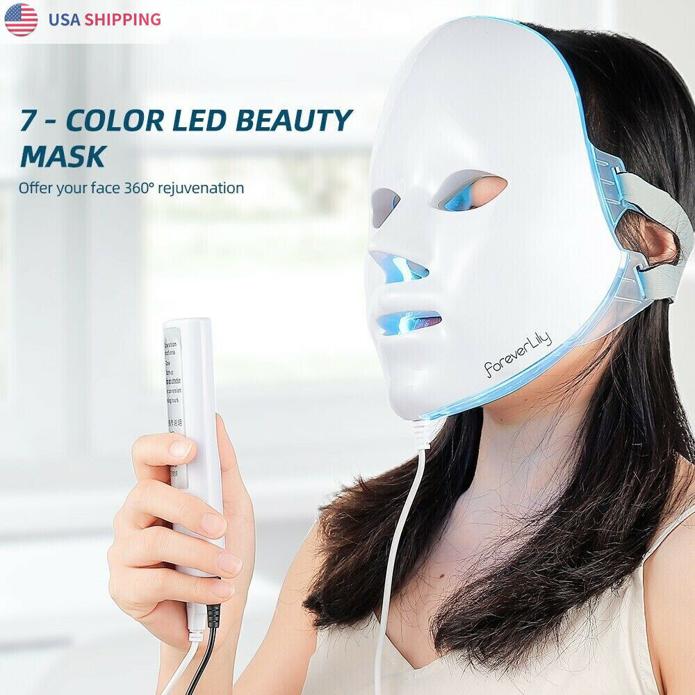 7 Colors LED Light Facial Mask Skin Rejuvenation PhotonTherapy Wrinkle Machine