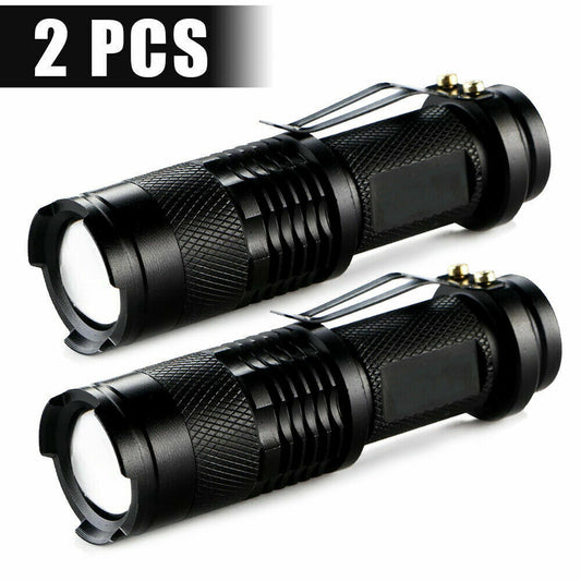 2Pack Tactical LED Flashlight Military Grade Torch Small Ultra Bright Light Lamp