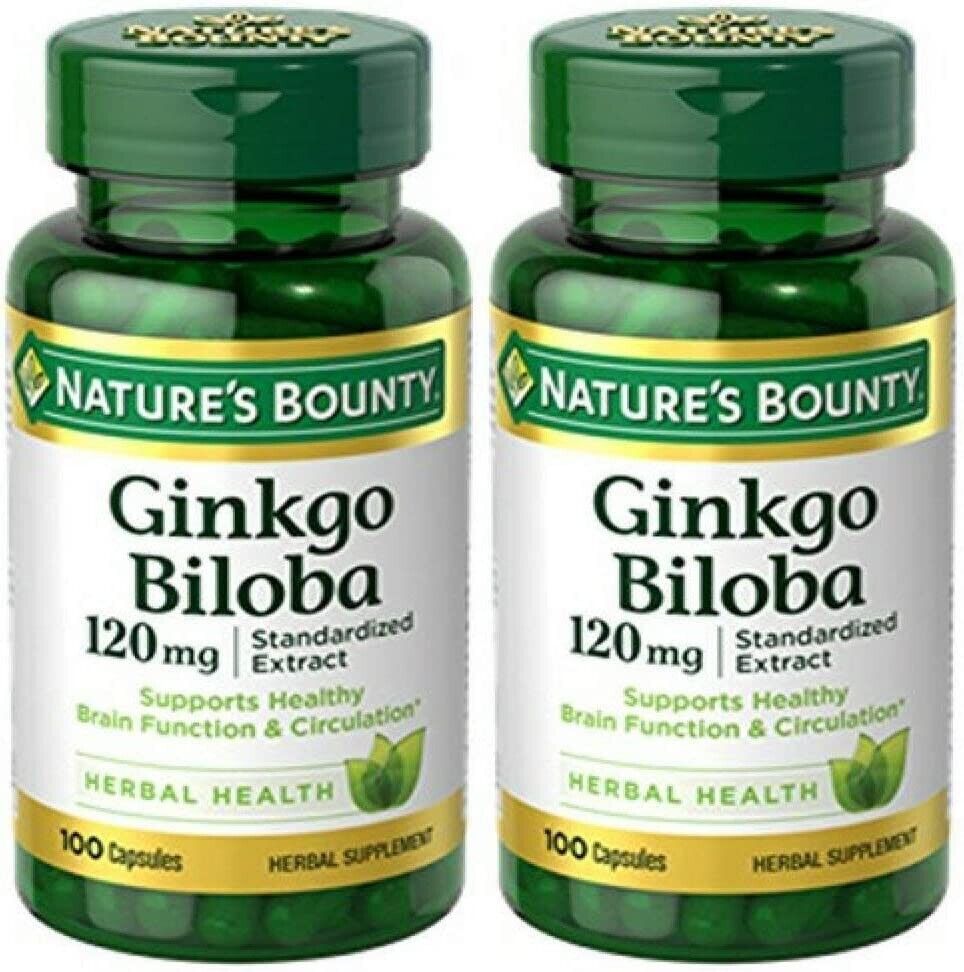 2 Pack GINKGO BILOBA 120mg - 200 Caps (2x100) [Exp 2026] Brain Function & Memory