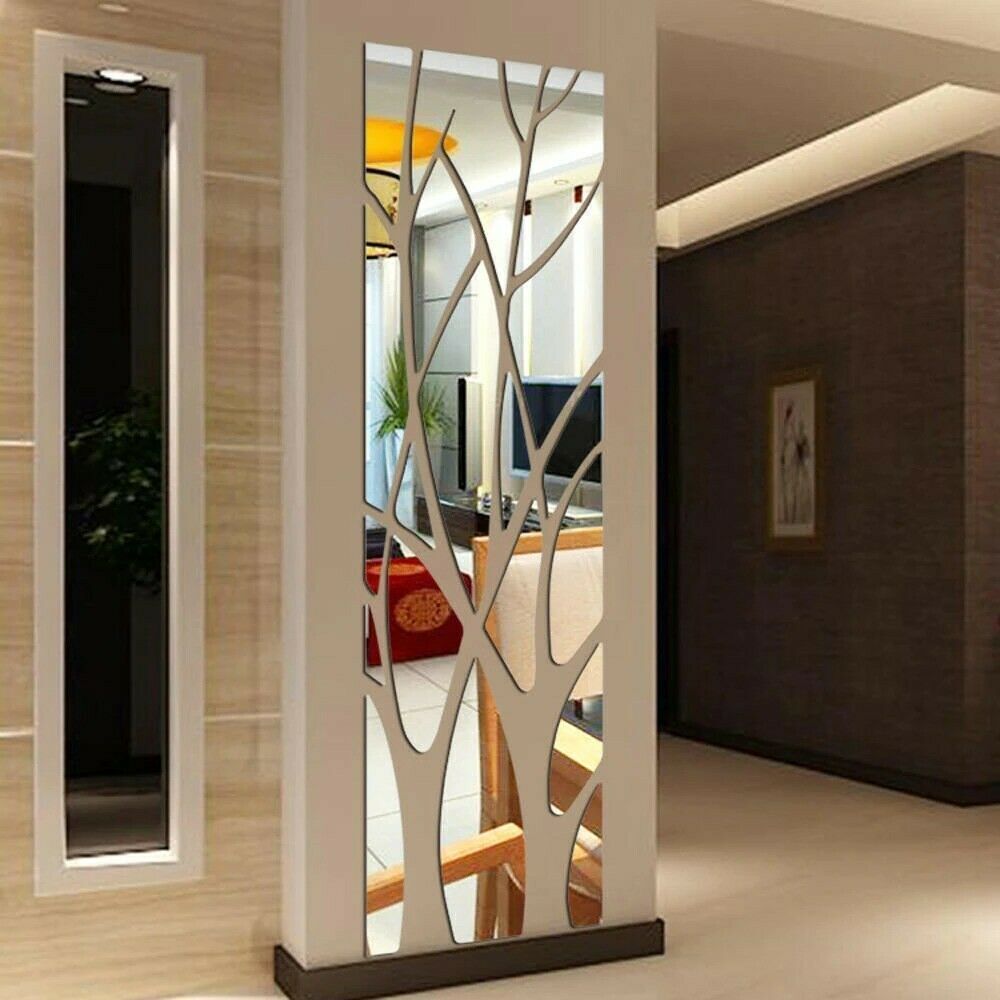3D DIY Mirror Art Removable Wall Sticker Acrylic Mural Decal Home Room Decor US
