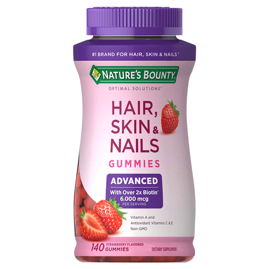 Hair Skin & Nails 140 Gummies 6000mcg Biotin Vitamin C, A E Antioxidant Non GMO