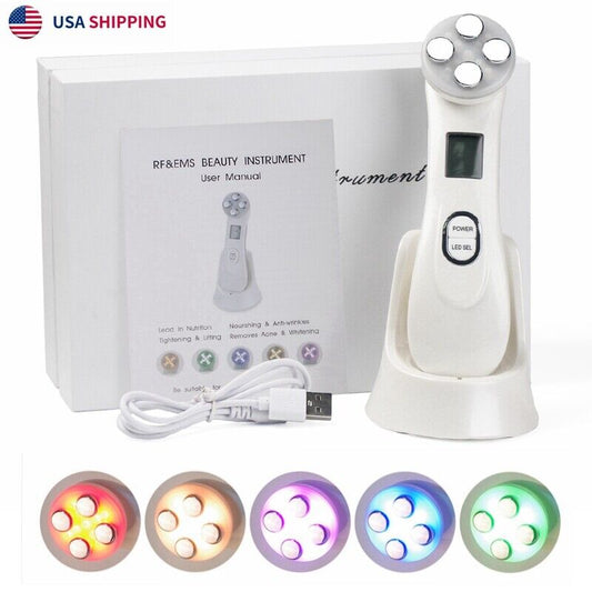 5in1 RF EMS LED Radio Electroporation Face Frequency Photon Skin Rejuvenation US