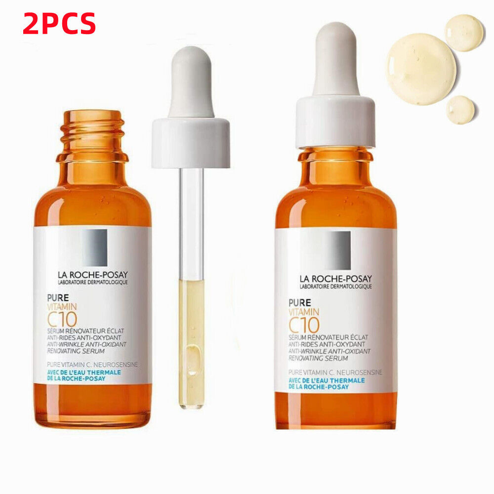 2PCS La Roche-Posay Pure Vitamin C10 Serum 30ml Brightening Facial Skin Serum