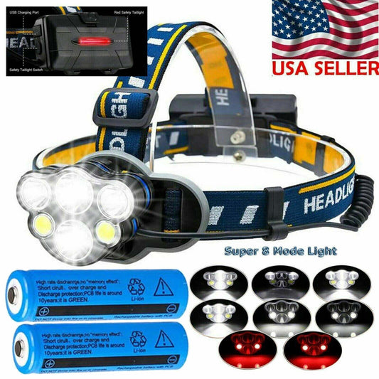 USB Rechargeable LED Headlamp Flashlight Headlight Head Torch Sensor Waterproof