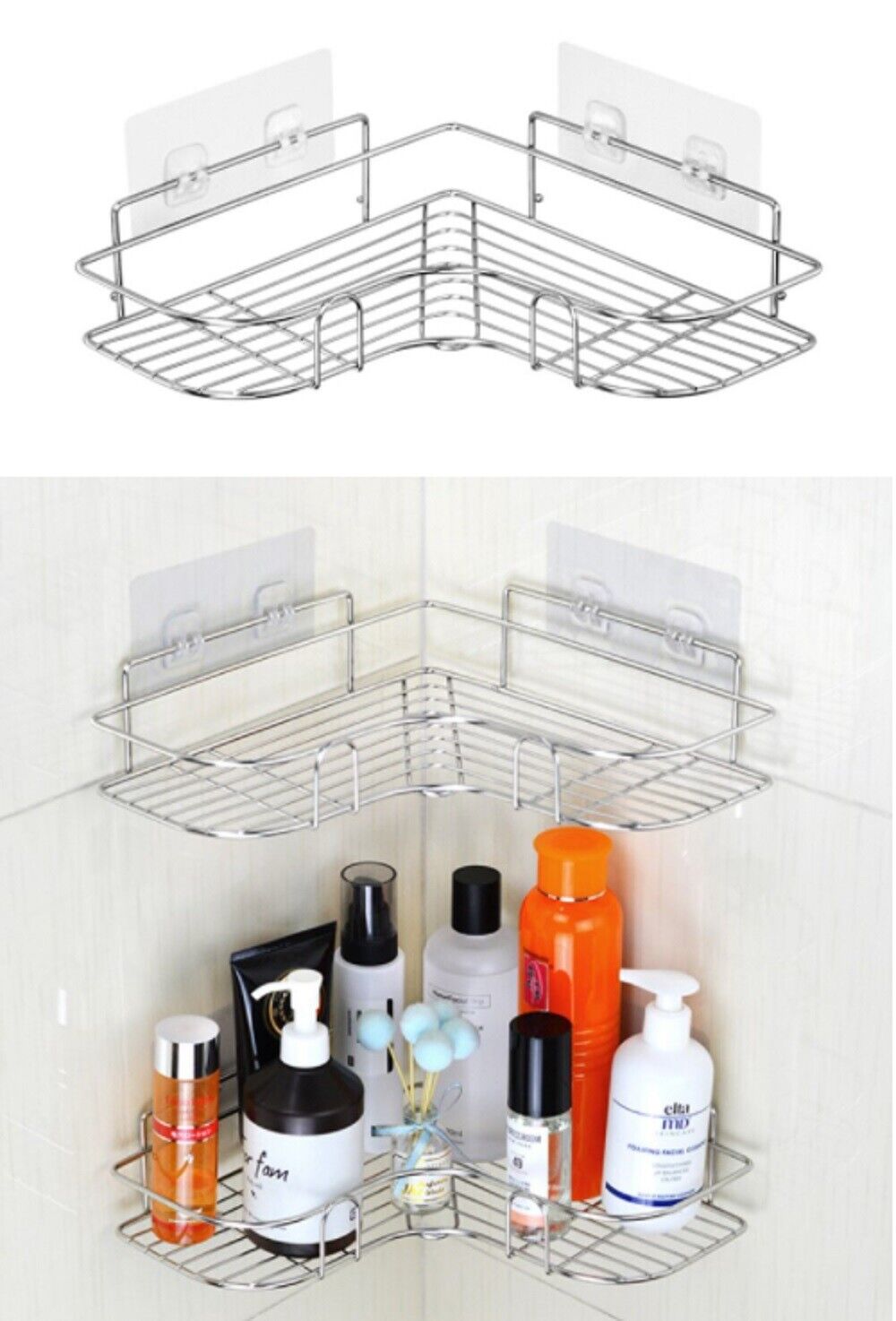 Triangular Corner Shower Caddy - Bath Storage Organizer Shelf, Bathroom Holder