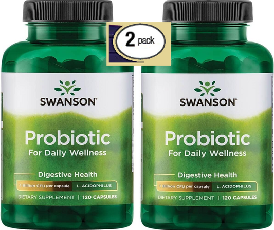 2 Pack Probiotic 240 Caps (2x120) 1 BillionCFU Digestive Health Bowel Regularity