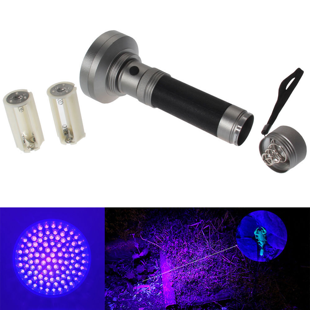 100 LED UV UltraViolet Blacklight Flashlight Lamp Torch Inspection Light Outdoor