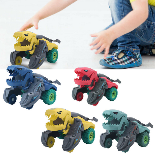 Transforming Dinosaur Car Inertia Rotatable Kids Boys Educational Learning Toys