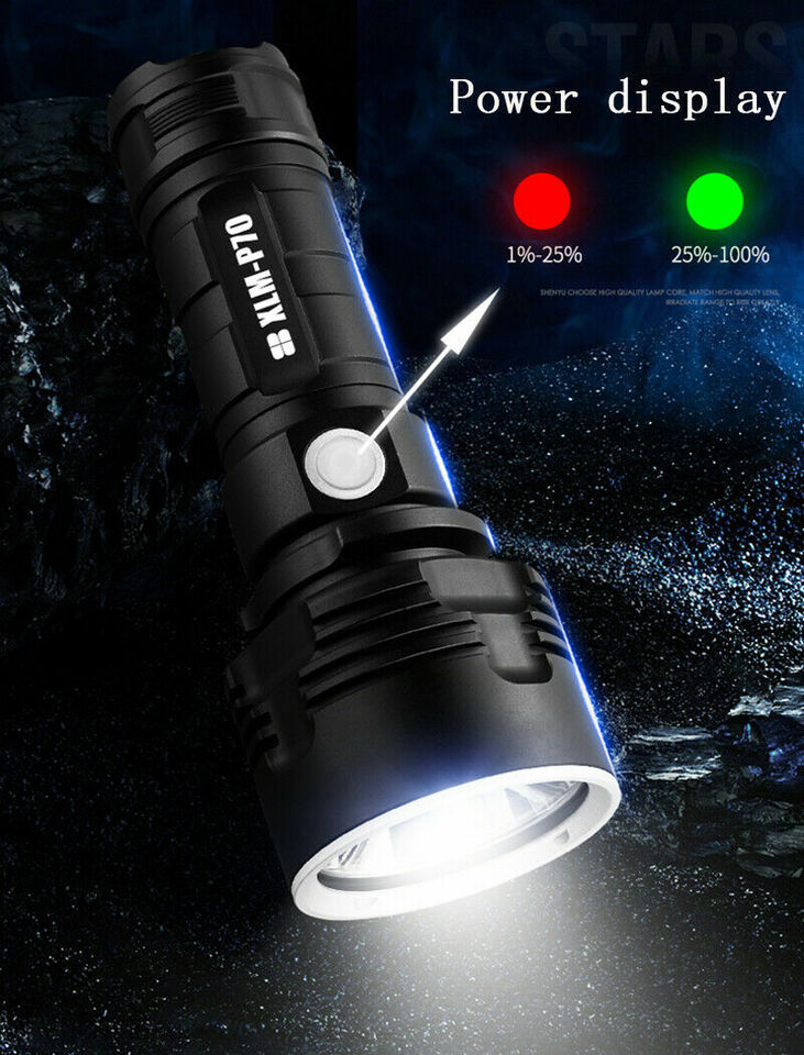 Super Bright 4 CORES USB Flashlight LED Tactical Torch