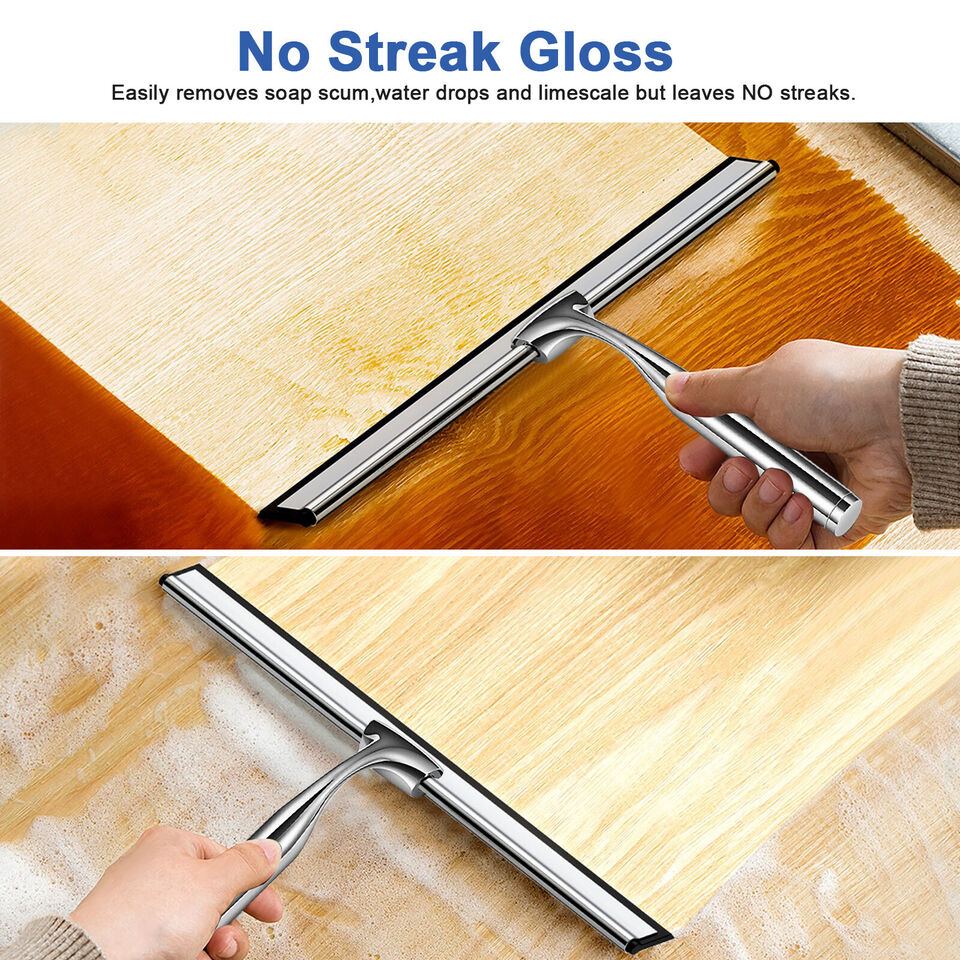 Stainless Steel All-Purpose Squeegee Shower Cleaner Doors Bathroom Windows Glass