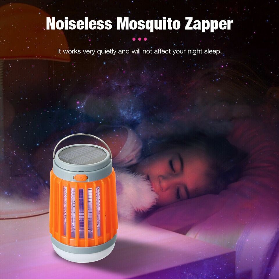 Solar USB Mosquito Killer Light Electronic Fly Bug Insect Zapper Trap Pest Lamp