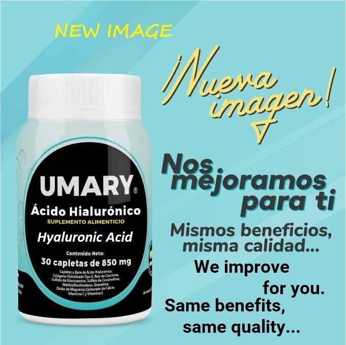 Acido Hialuronico Umary Hyaluronic Acid 30 caps 850 mg Collagen Turmeric