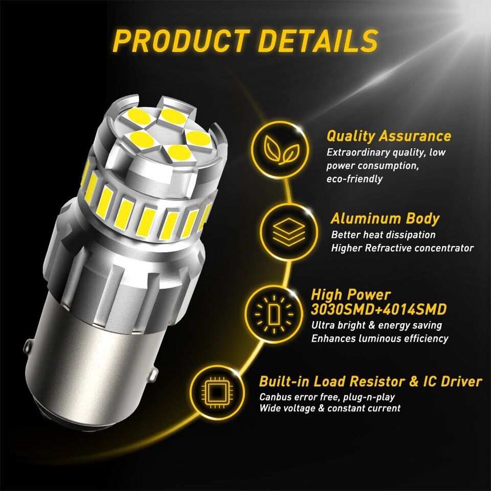 AUXITO 1157 2057 LED Turn Signal Brake Reverse Parking Light Bulb White CANBUS