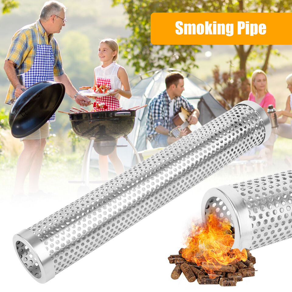 Stainless Steel BBQ Grill Smoker 12" Box Tube for Wood Pellet Pipe Smoking Meat
